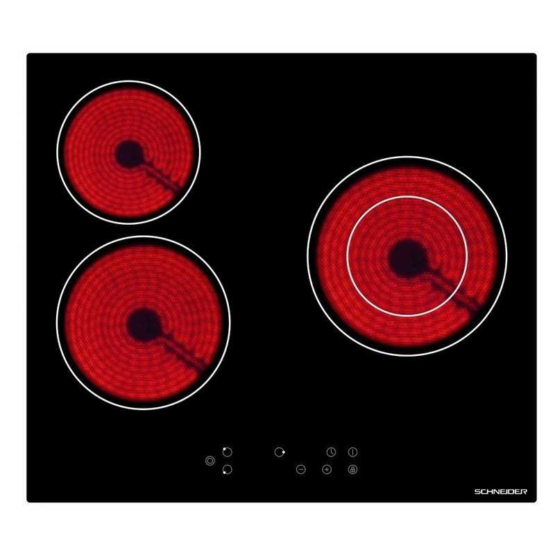 Table vitroceramique 3 foyers 60cm noire Table vitroceramique 3 foyers 60cm noire
