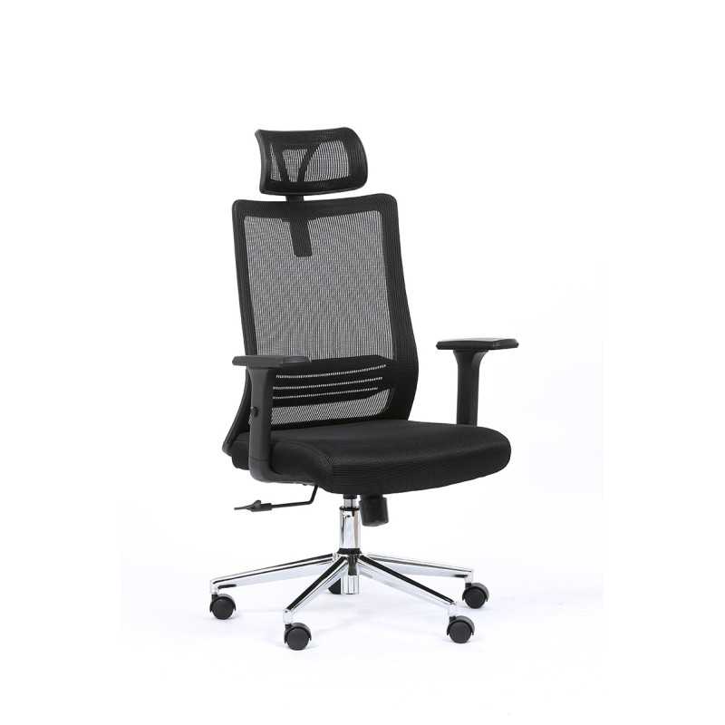 Fauteuil synchrone maille et tissu avec appui-tete