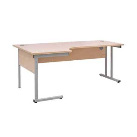 BUREAU BOIS PIETEMENT MÉTAL GRIS PLATEAU BLANC