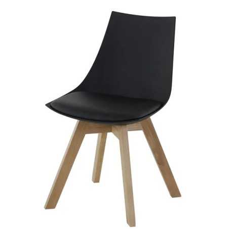 Chaise coque pieds bois style scandinave