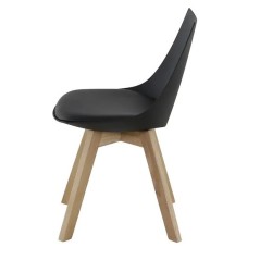 CHAISE COQUE NOIRE PIETEMENT TUBE D'ACIER