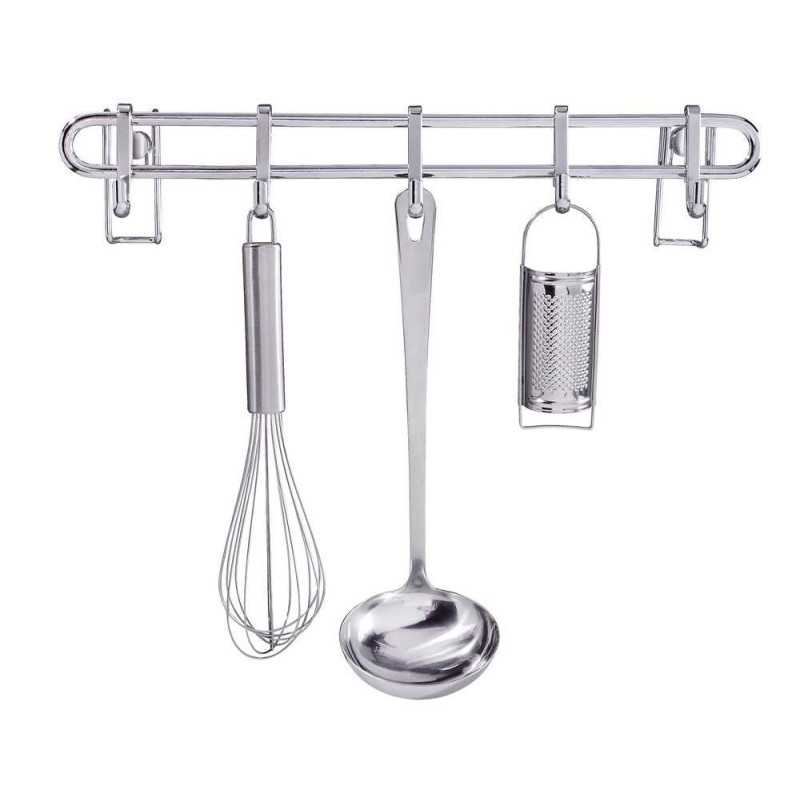 BARRE DE CREDENCE POUR USTENSILES 5 CROCHETS BARRE DE CREDENCE POUR USTENSILES 5 CROCHETS