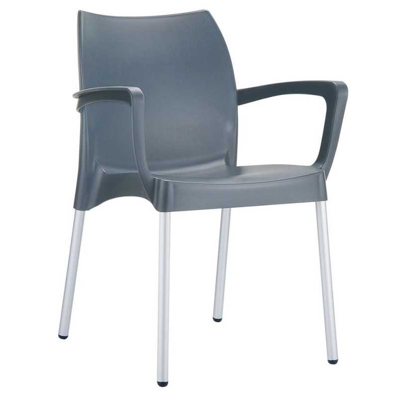 Chaise avec accoudoir polypropylène et pieds alu Chaise avec accoudoir polypropylène et pieds alu