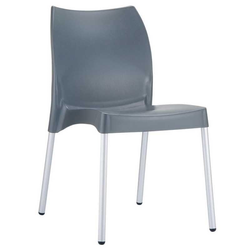 Chaise 4 pieds en polypropylène et pieds aluminium Chaise 4 pieds en polypropylène et pieds aluminium