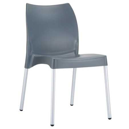 Chaise 4 pieds en polypropylène et pieds aluminium