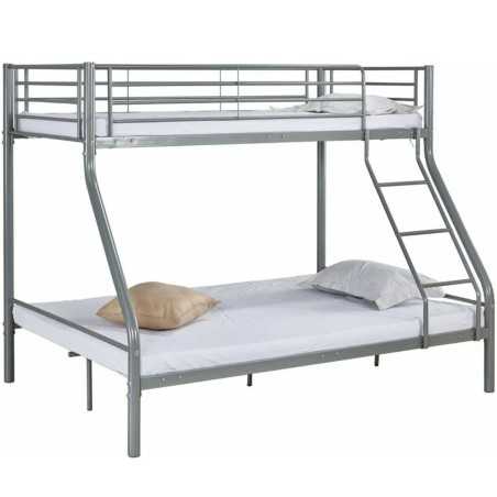 LIT SUPERPOSE METAL 90*190 AVEC SOMMIER EN TREILLIS SOUDE