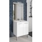 Ensemble meuble vasque 2p l60cm - miroir - reglette led Ensemble meuble vasque 2p l60cm - miroir - reglette led