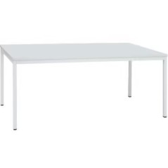 ARTEMIS TABLE RECTANGULAIRE 120*80CM PLATEAU BLANC PIETEMENT CARRE BLANC