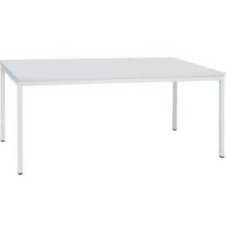 ARTEMIS TABLE RECTANGULAIRE 120*80CM PLATEAU BLANC PIETEMENT CARRE BLANC