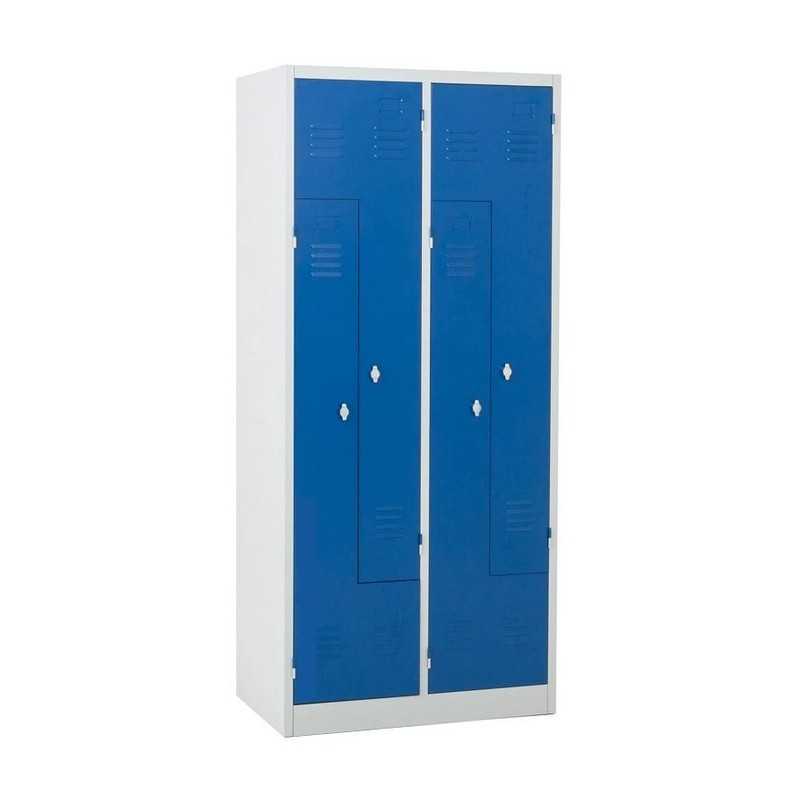 Metalart vestiaire L 4 cases industrie propre sur socle banc Metalart vestiaire L 4 cases industrie propre sur socle banc