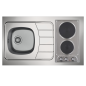 Evier inox reversible 1 cuve 100 cm domino electrique minuteur Evier inox reversible 1 cuve 100 cm domino electrique minuteur