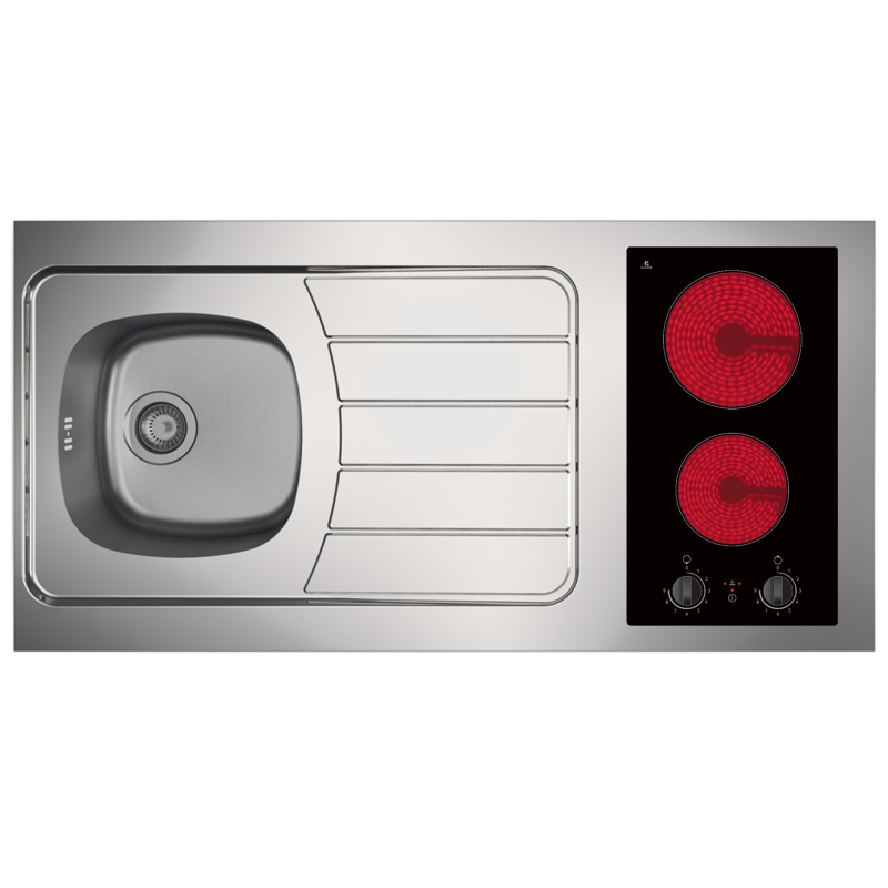 Evier inox reversible 1 cuve 120 cm domino vitro manette Evier inox reversible 1 cuve 120 cm domino vitro manette