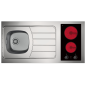 Evier inox reversible 1 cuve 120 cm domino vitro manette Evier inox reversible 1 cuve 120 cm domino vitro manette