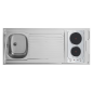Evier inox reversible 1 cuve 140 cm domino electrique