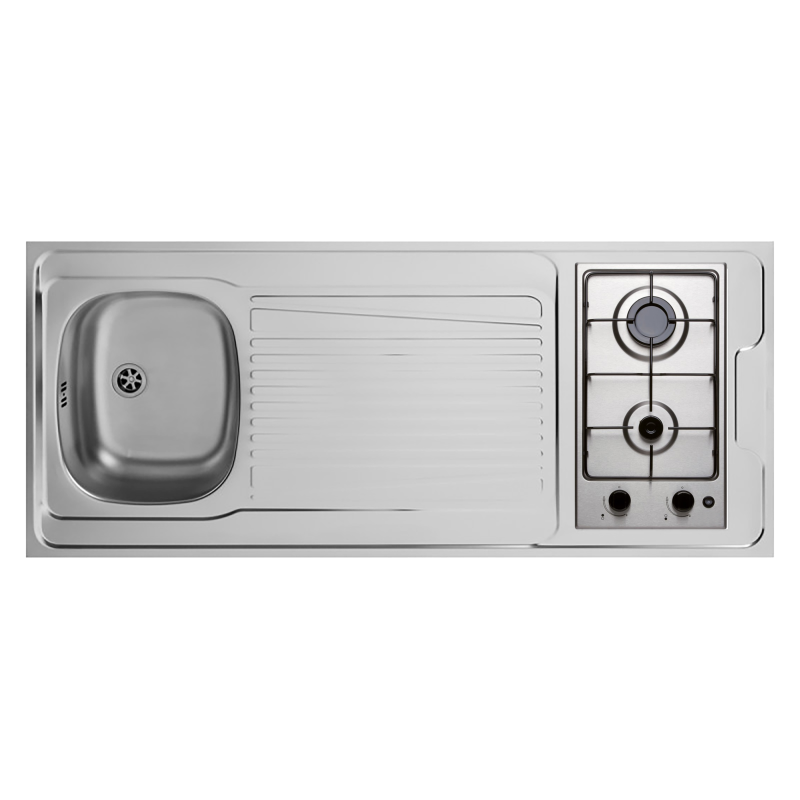 Evier inox reversible 1 cuve 140 cm domino gaz Evier inox reversible 1 cuve 140 cm domino gaz