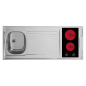 Evier inox reversible 1 cuve 140 cm domino vitro manette Evier inox reversible 1 cuve 140 cm domino vitro manette