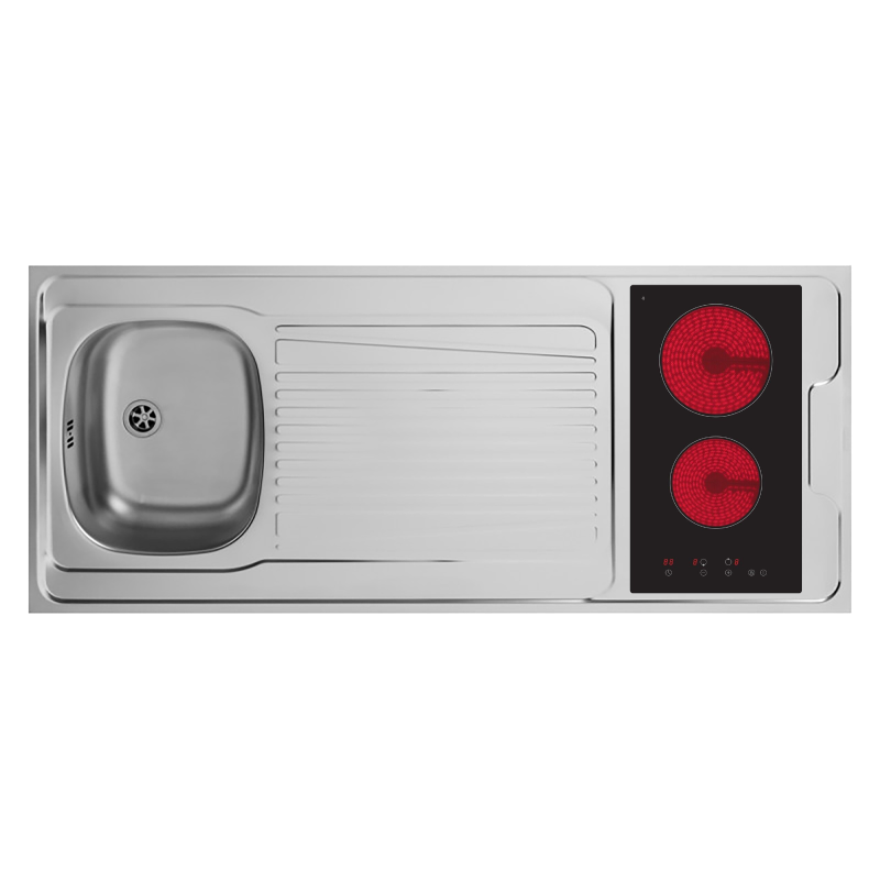 Evier inox reversible 1 cuve 140 cm domino vitro Evier inox reversible 1 cuve 140 cm domino vitro