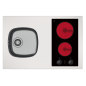 Dessus évier cuisinette l90cm domino vitro manette Dessus évier cuisinette l90cm domino vitro manette