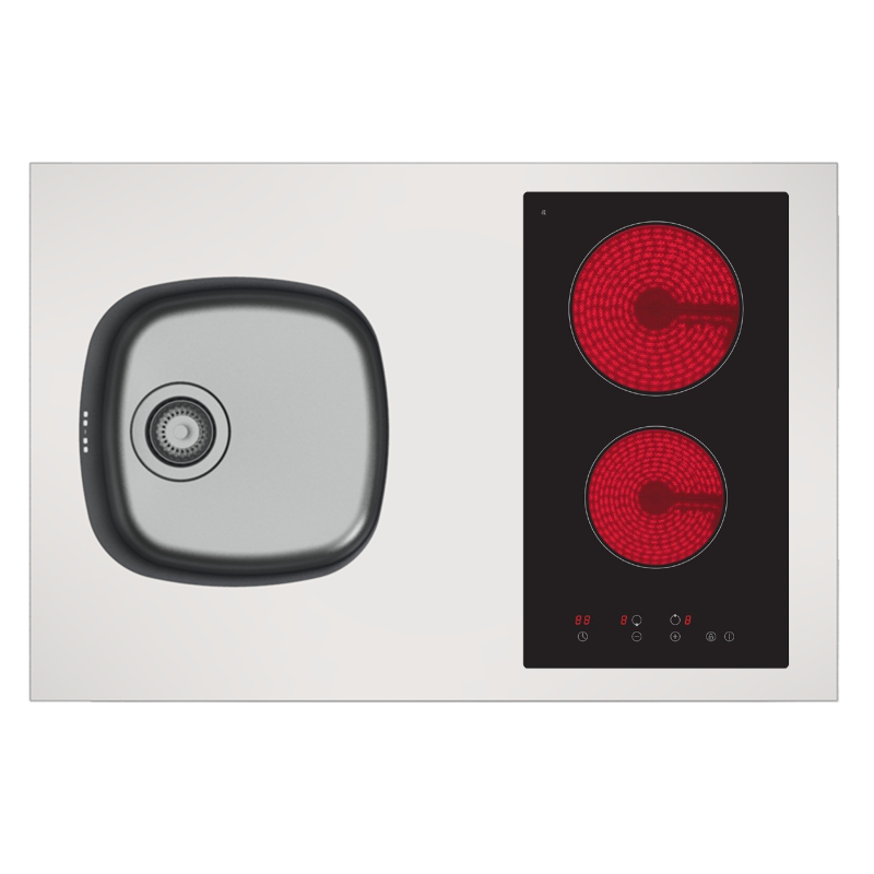 Dessus évier cuisinette l90cm domino vitro sensitif Dessus évier cuisinette l90cm domino vitro sensitif