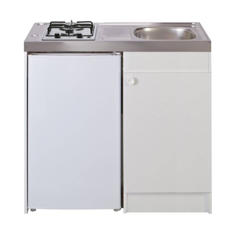 Kitchenette 100cm domino gaz meuble 1 porte frigo Kitchenette 100cm domino gaz meuble 1 porte frigo