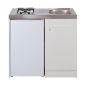 Kitchenette 100cm domino gaz meuble 1 porte frigo Kitchenette 100cm domino gaz meuble 1 porte frigo