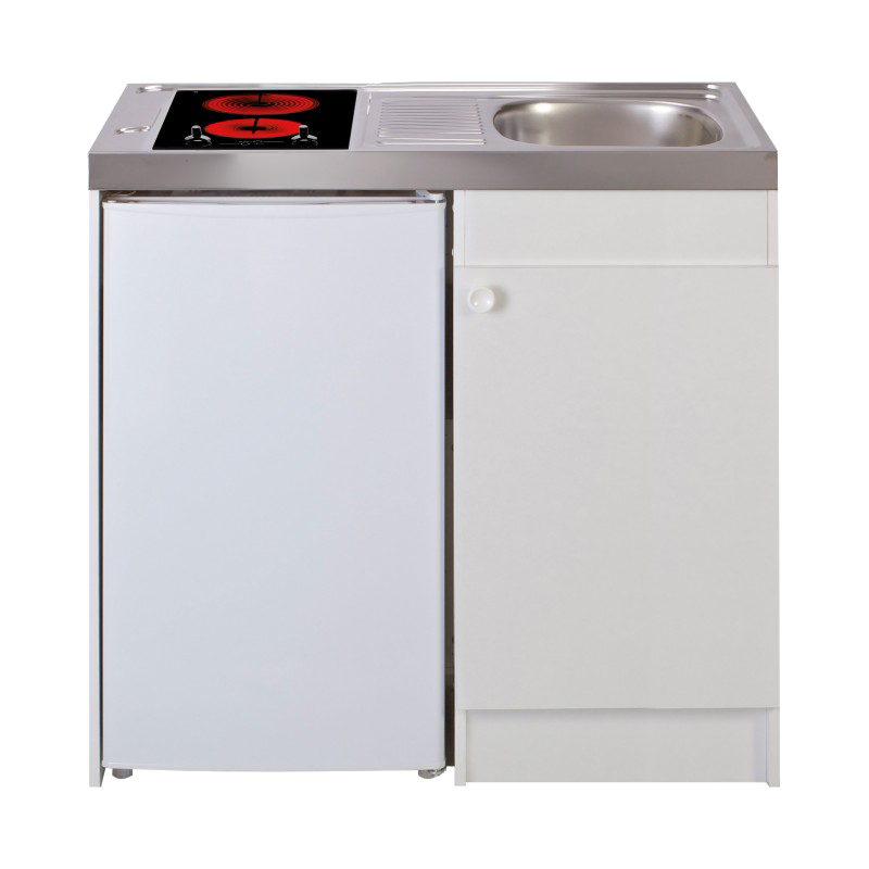 Kitchenette 100cm domino vitrocéramique manette meuble 1 porte frigo Kitchenette 100cm domino vitrocéramique manette meuble 1 porte frigo