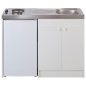 Kitchenette 120cm domino électrique meuble 2 portes frigo Kitchenette 120cm domino électrique meuble 2 portes frigo