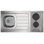 Kitchenette 120cm domino électrique minuterie meuble 2 portes frigo Kitchenette 120cm domino électrique minuterie meuble 2 portes frigo