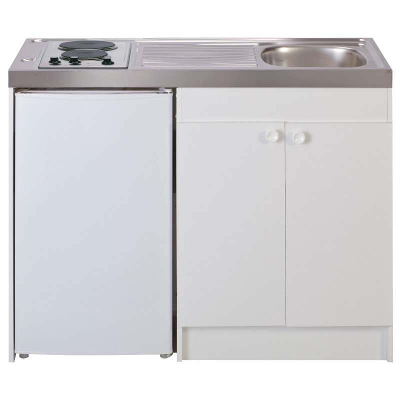 Kitchenette 120cm domino électrique minuterie meuble 2 portes frigo Kitchenette 120cm domino électrique minuterie meuble 2 portes frigo
