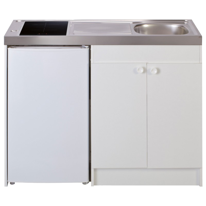 Kitchenette 120cm domino induction meuble 2 portes frigo Kitchenette 120cm domino induction meuble 2 portes frigo