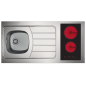 Kitchenette 120cm domino vitrocéramique sensitif meuble 2 portes frigo 4* Kitchenette 120cm domino vitrocéramique sensitif meuble 2 portes frigo 4*