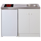 Kitchenette 120cm domino vitrocéramique manette meuble 2 portes frigo Kitchenette 120cm domino vitrocéramique manette meuble 2 portes frigo