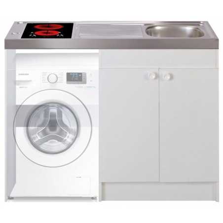 Kitchenette 120cm domino vitrocéramique manette sans réfrigérateur