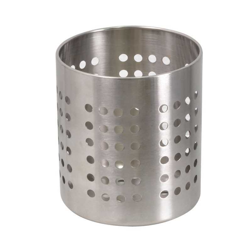 Pot a ustensiles haut rond inox gris fonce mat h15cm Pot a ustensiles haut rond inox gris fonce mat h15cm