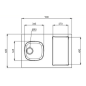 Dessus évier cuisinette électrique largeur 090 cm avec vidage complet Dessus évier cuisinette électrique largeur 090 cm avec vidage complet