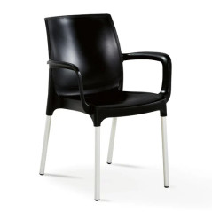 Chaise avec accoudoir polypropylène et pieds alu
