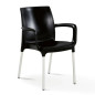 Chaise avec accoudoir polypropylène et pieds alu