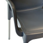 Chaise avec accoudoir polypropylène et pieds alu