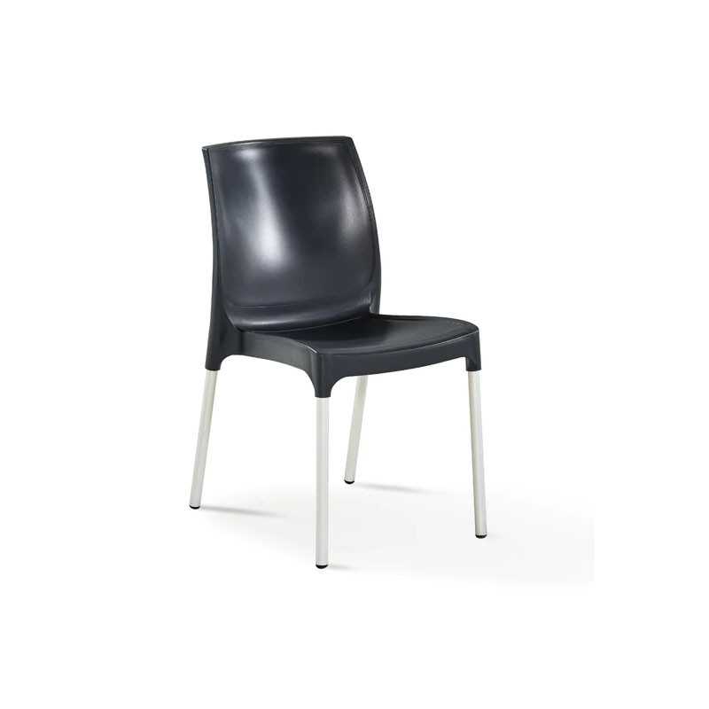Chaise 4 pieds en polypropylène et pieds aluminium