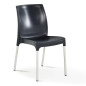 Chaise 4 pieds en polypropylène et pieds aluminium